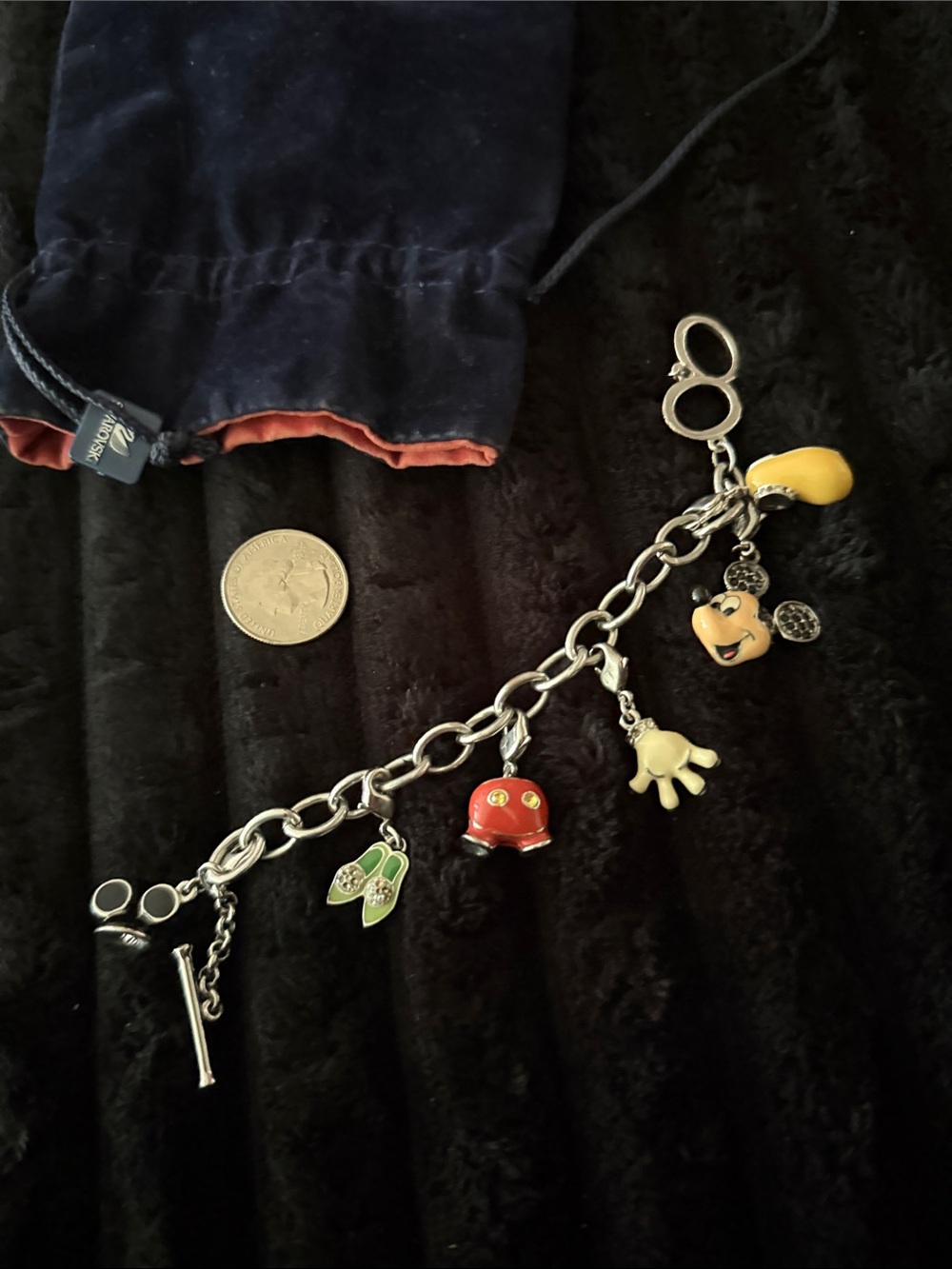 Vintage Swarovski Disney bracelet with charms